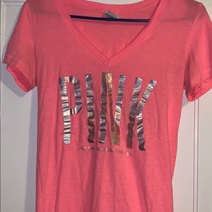 Pink short sleeved shirt